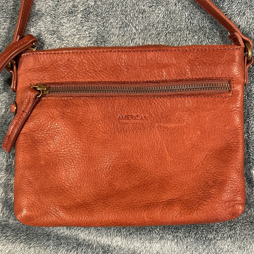 American Leather Crossbody Bag in Rust